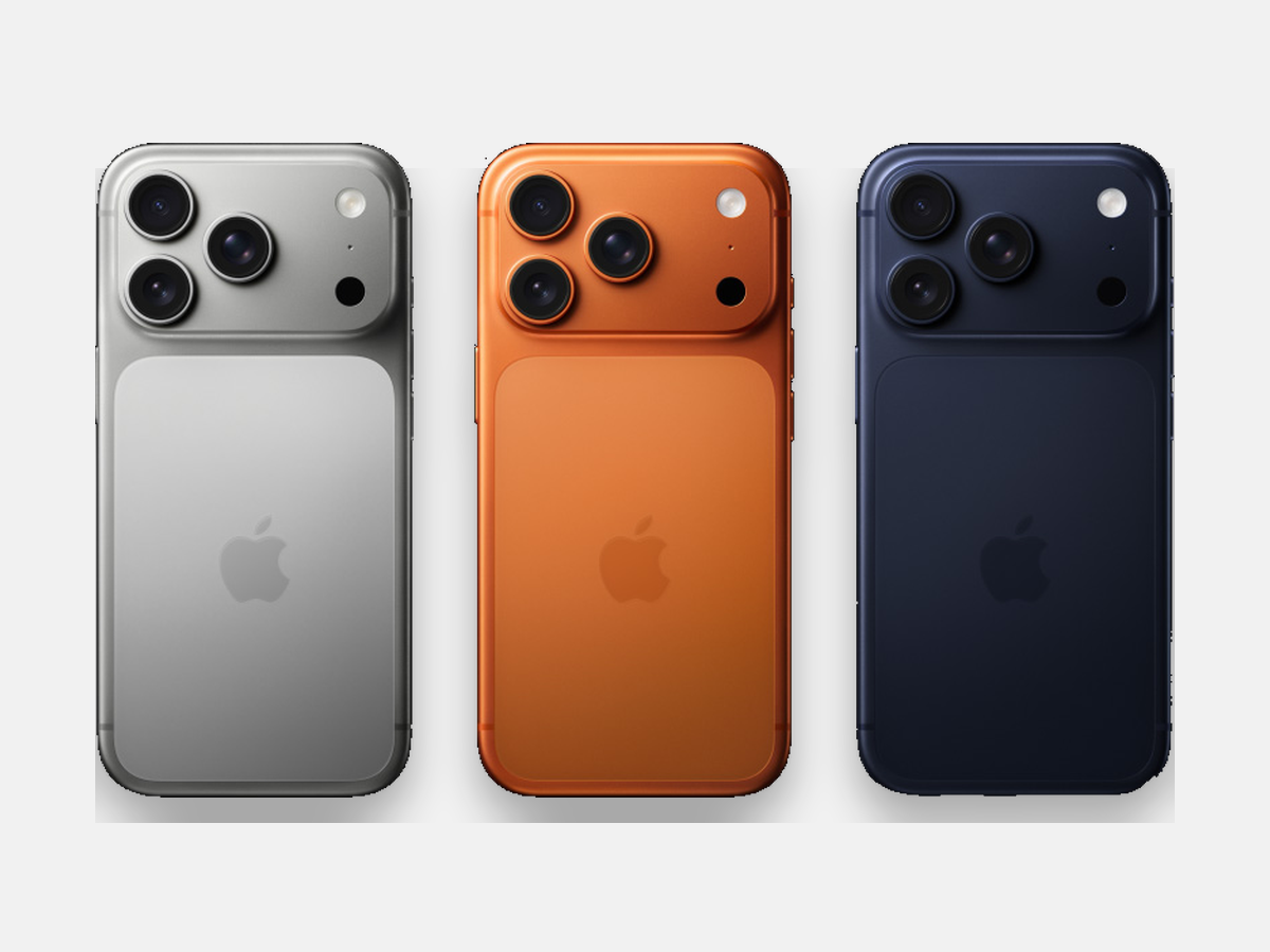 Linha iPhone 17 Pro Max em três cores